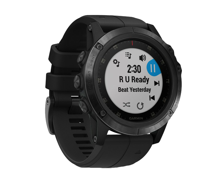 Garmin 010-01989-01 Fenix 5X Plus Smartwatch - Black with Black Band - Zoom Image 2