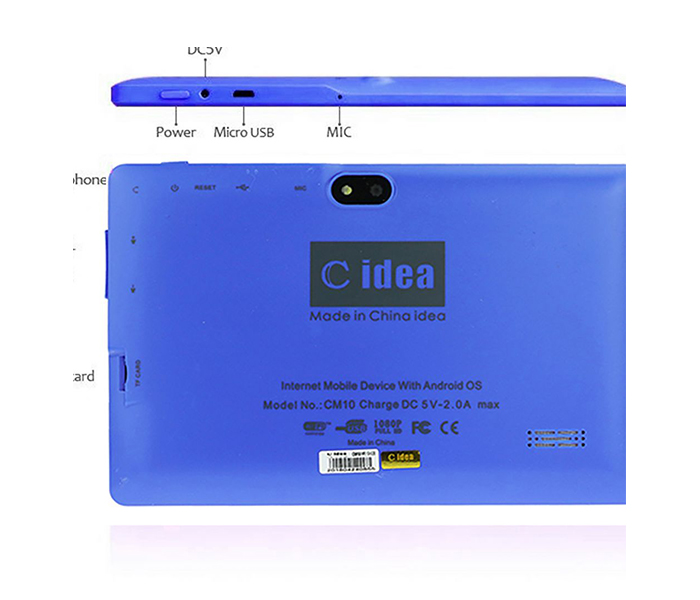 C idea CM10 7 Inch 1GB RAM 8GB Internal Memory Android Tablet With Combo of Touch Pen and Finger Holder- Blue - Zoom Image 2