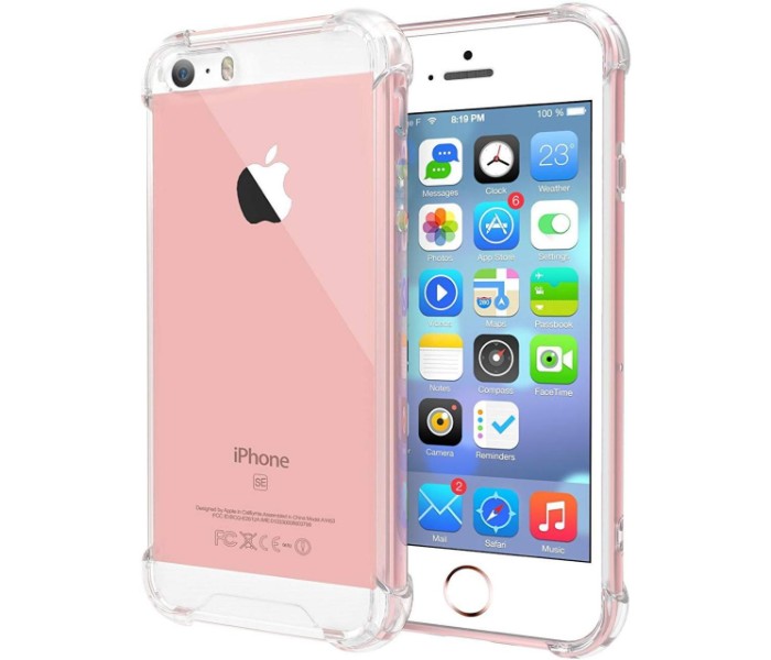 Shockproof Silicone TPU Transparent Back Case For iPhone 5G, 5S and SE STHC43 Clear - Zoom Image 2