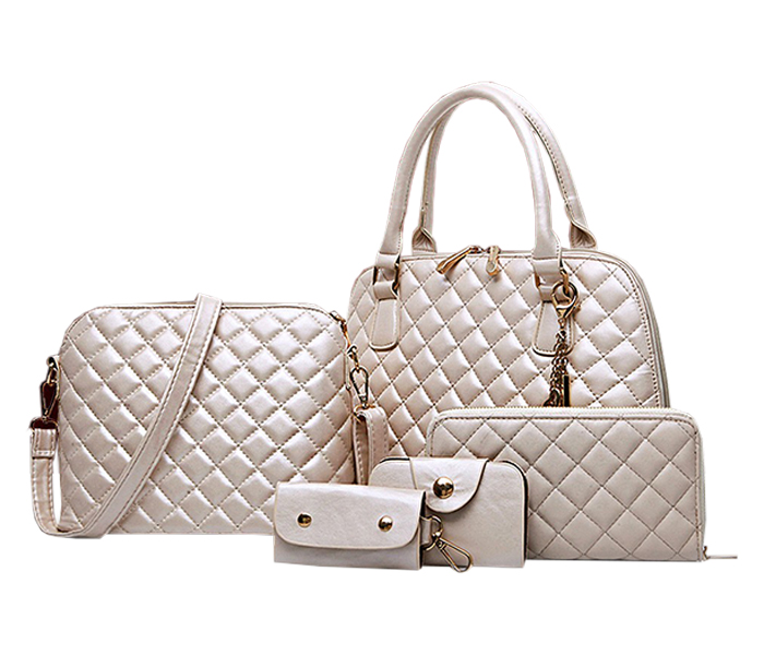 Fashion Crocodile Pattern Composite Women Shoulder Bags Set of 5 pcs 32095 Beige - Zoom Image