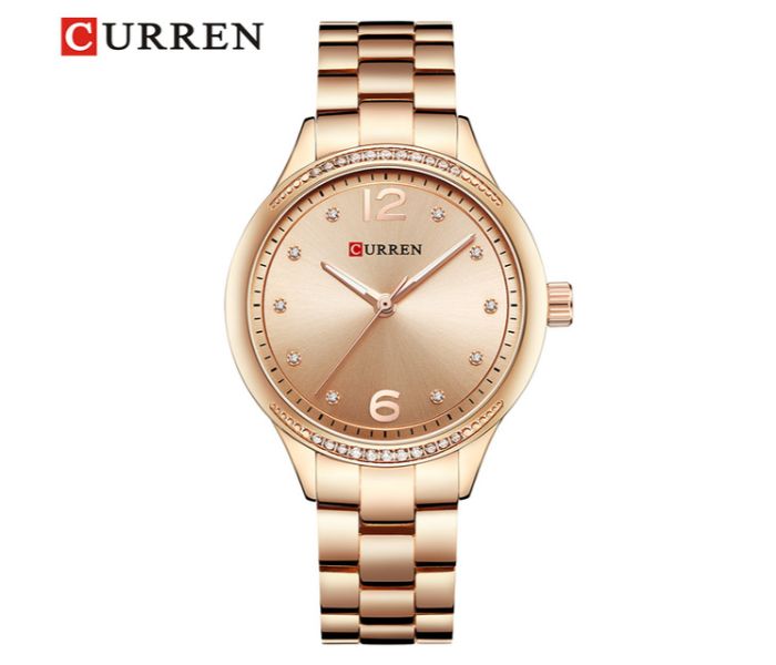 Curren 9003 Fashion Crystal Design Watch For Women Rose Gold - Zoom Image