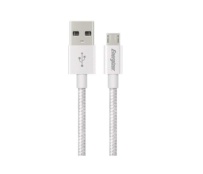 Energizer C13UBMCGWH4 1.2 Meter Hightech Metallic Micro USB Cable Alum - White - Zoom Image 2