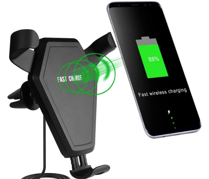 QFC-3H Qualcomm Charge 7.5W Gravity Car Air Mount Holder with Qi Wireless Charger Black - Zoom Image 3