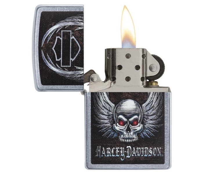 Zippo 29558 Harley Davidson Skull Lighter Black and Silver - Zoom Image 1