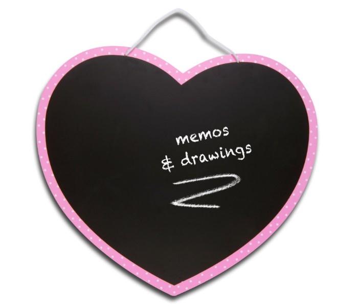 Fiesta Crafts W-0224 Heart Chalkboard Wall Hanging Black & Pink - Zoom Image 1