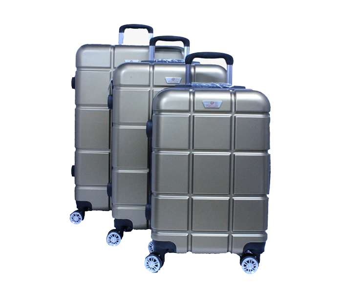 Platinum RA8636 4 Wheels Unbreakable Hard Travel Trolley Bag Set of 3 Pieces - Silver - Zoom Image