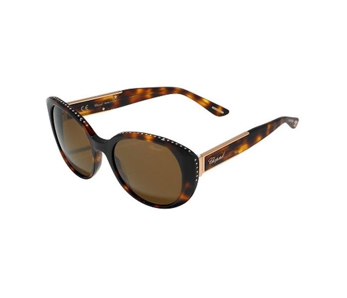 Chopard SCH191S 0748 Oval Havana Marine Frame & Brown Mirrored Sunglasses for Women - Zoom Image