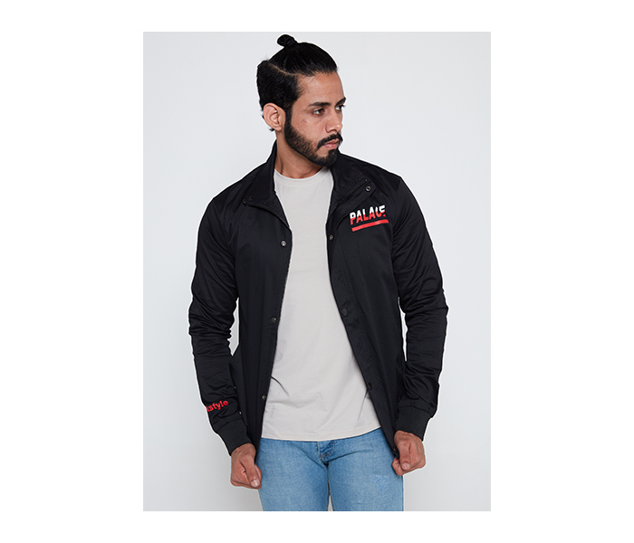 Lynk LY10047 Printed Bomber Jacket For Men M - Black - Zoom Image 1