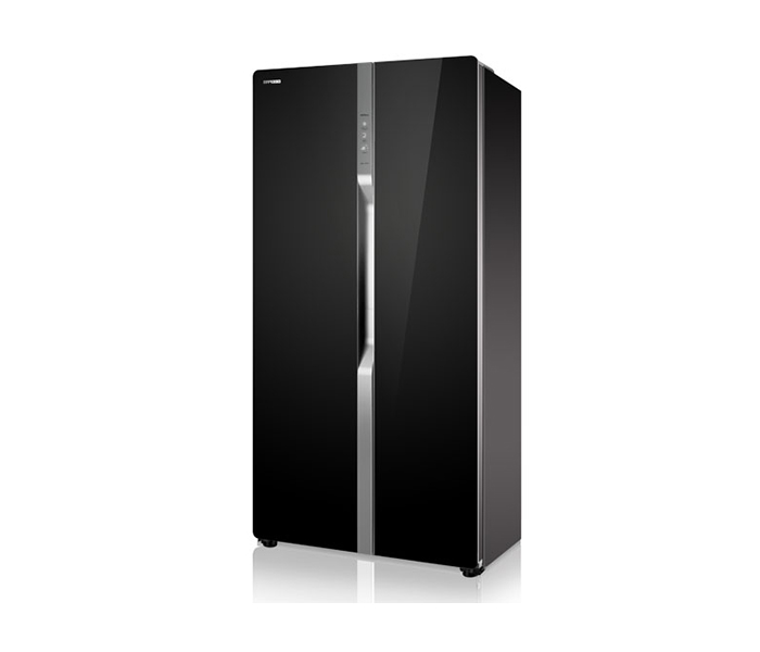 Geepas GRFS5507BTN 550L Side By Side No Frost Refrigerator, Black - Zoom Image 1