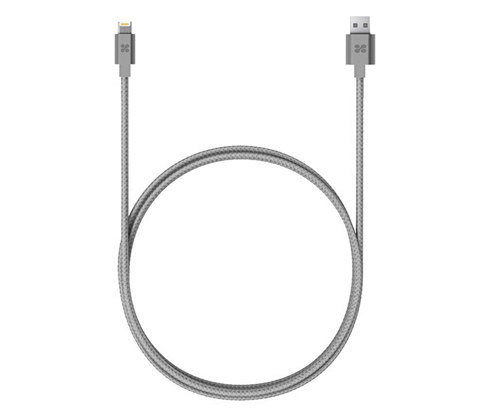 Promate LinkMate-MUL 2 in 1 Heavy Duty Fabric Sync Charge Cable - Grey - Zoom Image 1