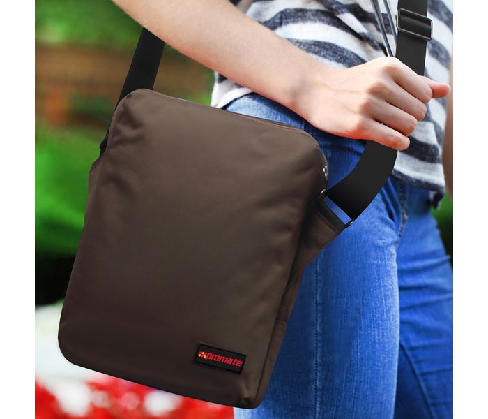 Promate Quire 10 inch Compact Tablet Messenger Bag, Brown - Zoom Image 5