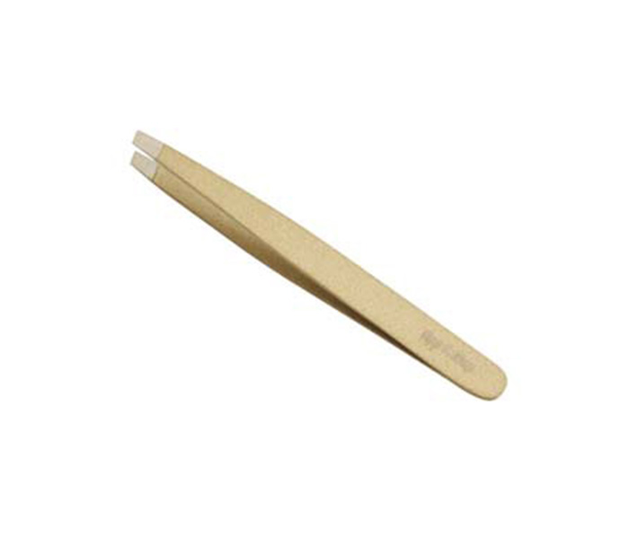 Tips & Toes TT-002 Stainless Steel Slant Tip Eyebrow Tweezer - Gold - Zoom Image 1