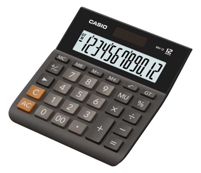 Casio MH-12 Mini Desk Type Calculator Black - Zoom Image