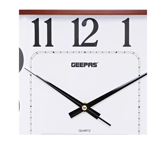 Geepas GWC4801 Wall Clock with LCD Display, White & Brown - Zoom Image 4