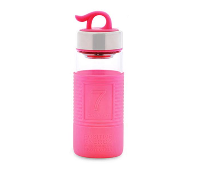 Royalford RF8307 400 ml Silicon Sleeve Water Bottle - Pink - Zoom Image