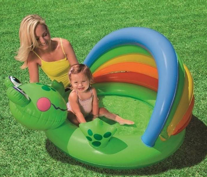 Intex ZX-57416 114 x 99 x 69CM Recreation Froggy Fun Baby Pool - Green - Zoom Image 1