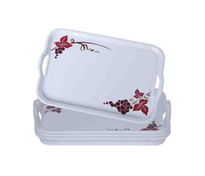 Flamingo FL9114CMW 15-inch Melamine Ware Handle Tray - 4 Pieces Combo - Zoom Image