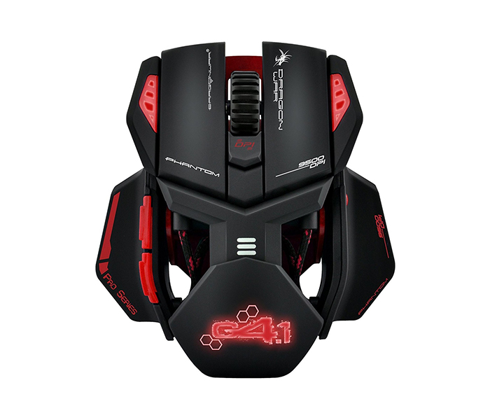 Dragon War G4 Phantom 9500 DPI Laser Gaming Mouse with Macro - Red - Zoom Image 3