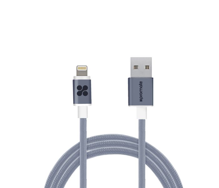 Promate LinkMate-LTM Mesh Sync & Charge MFi Lightning Cable - Grey - Zoom Image 8