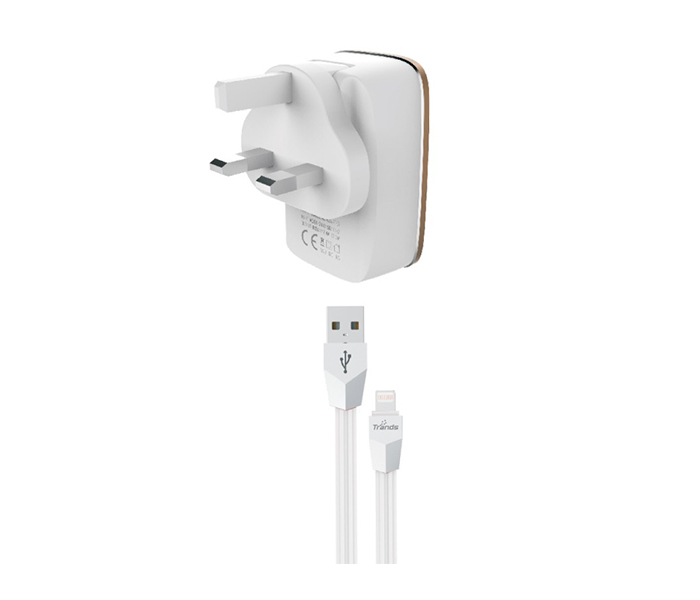 Trands TR-AD624 Dual Port USB Travel Charger - White - Zoom Image 1