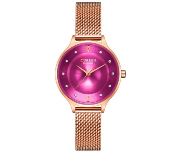 Curren 9036 Analog Quartz Watch For Women Pink and Gold - Zoom Image 3