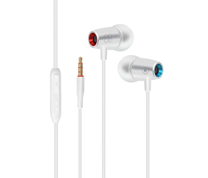 Promate Tunebuds-1 Dynamic In-Ear Stereo Earphones with In-Line Microphone, White - Zoom Image 5