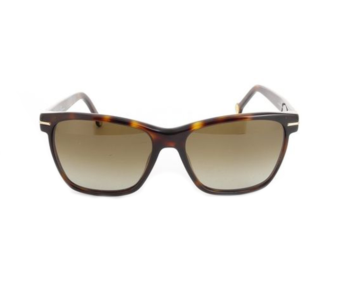 Carolina Herrera SHE606 04AP Oval Yellow & Brown Havana Frame and Brown Mirrored Sunglasses for Women - Zoom Image 3