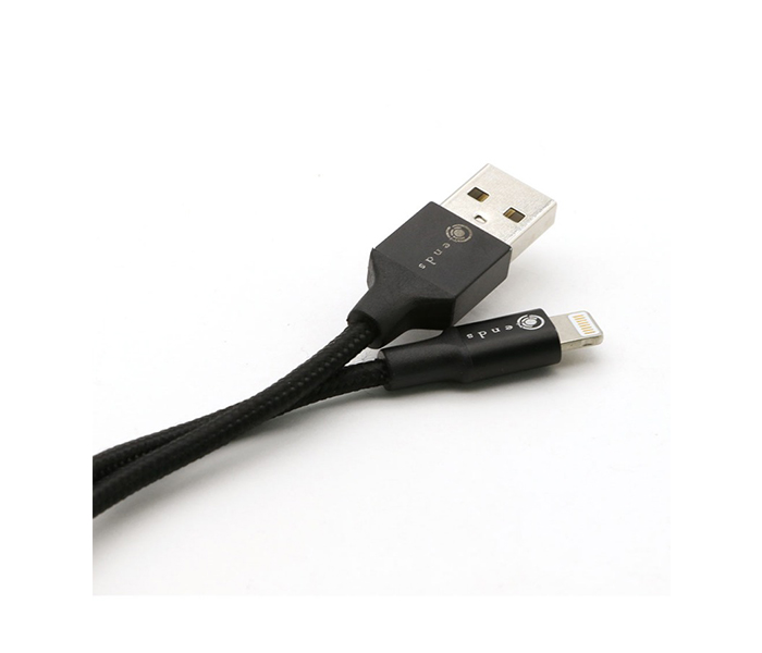 iends IE-CA2494 Lightning Braided Cable for Apple Smartphones and Tablets - Black - Zoom Image 2