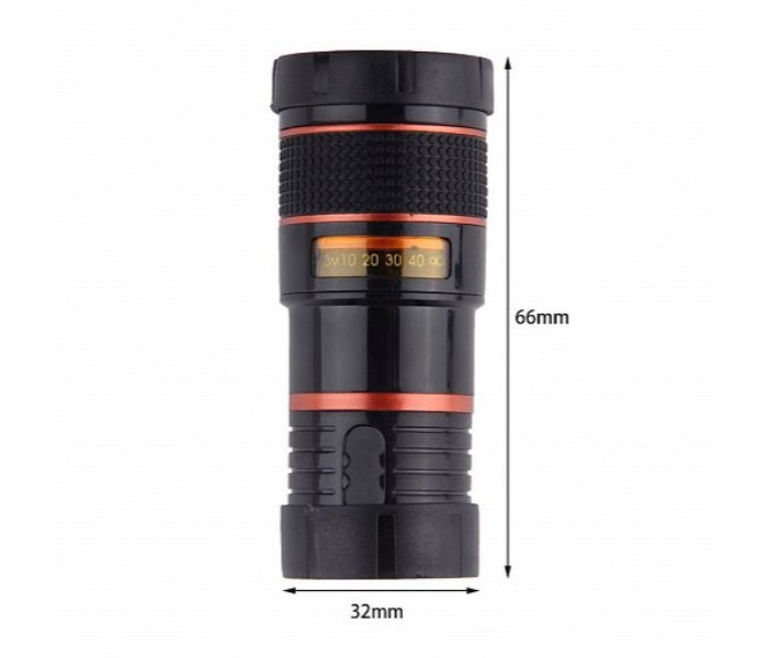 Universal 8-18x Zoom Optical Telescope Lens For Smartphones Black - Zoom Image 1