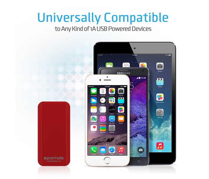 Promate ReliefMate-5 5200 mAh Universal Power Bank, Red - Zoom Image 5