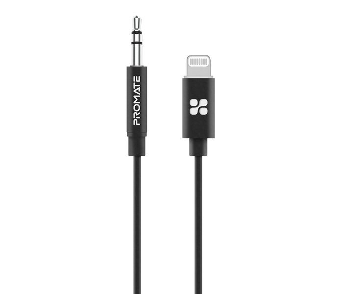 Promate AudioLink-LT1 Apple MFi Certified 3.5mm Lightning AUX Cable - Black - Zoom Image 1