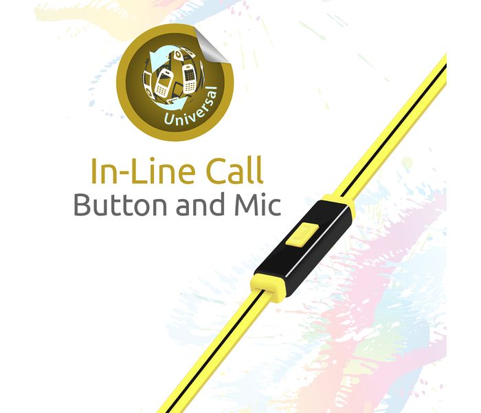 Promate Snazzy Premium In Ear Noise Isolating Sweatproof Earhook Earphone with Copper Cable, Yellow - Zoom Image 5