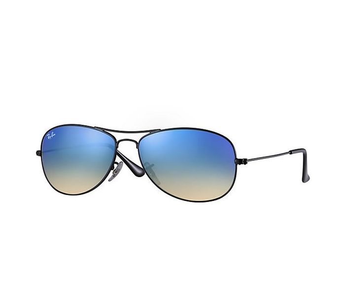 Ray-Ban 0RB3362 002/40 Aviator Black Frame & Blue Gradient Flash Mirrored Sunglasses for Unisex - Zoom Image 1