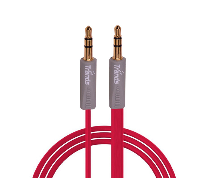 Trands TR-CA208 3.5 mm Aux Audio Flat Cable - Red - Zoom Image 4