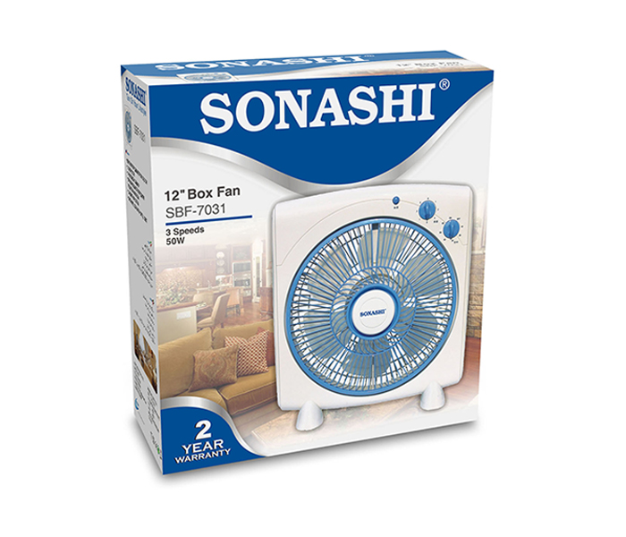 Sonashi SBF-7031 12-inch Box Fan - White & Blue - Zoom Image 5