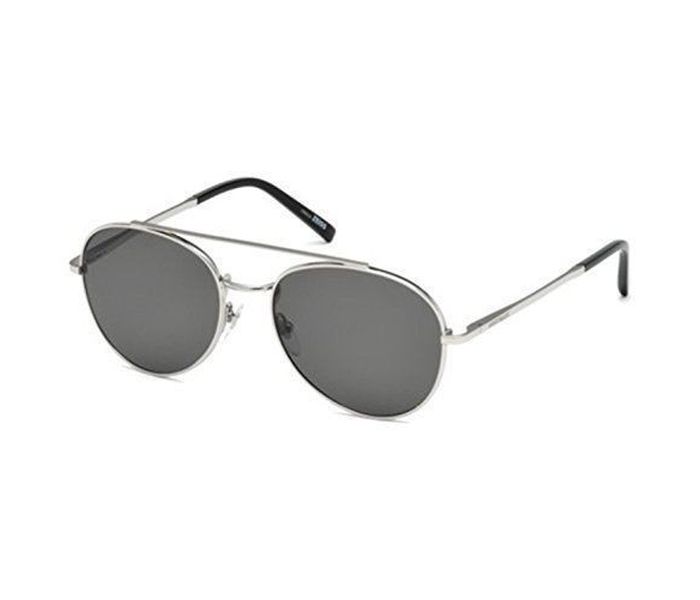 Mont Blanc MB 605S 16D Aviator Silver & Black Frame and Smokey Black Mirrored Sunglasses for Men - Zoom Image 1