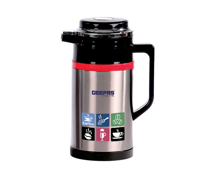 Geepas GVF5256 1.9 Litre Hot and Cold Vacuum Flask, Silver - Zoom Image