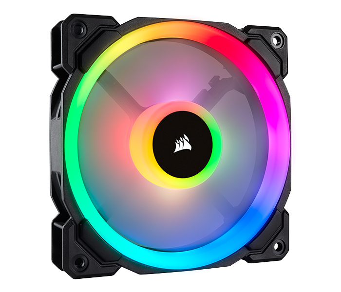 Corsair CO-9050071-WW LL120 RGB 120mm Dual Light Loop RGB LED PWM Fan - Single Pack, Black - Zoom Image 1