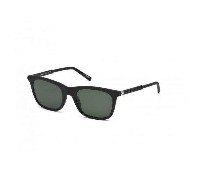 Mont Blanc MB 607S 02R Rectangle Black Frame & Black Mirrored Sunglasses for Men - Zoom Image 1