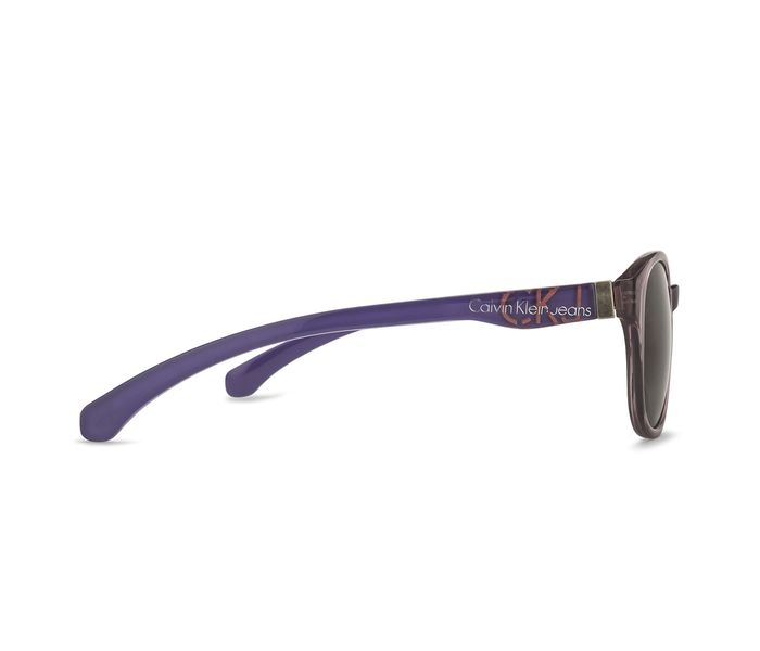 Calvin Klein CKJ739S 500 Round Purple Transparent Frame & Grey Mirrored Sunglasses for Unisex - Zoom Image 3