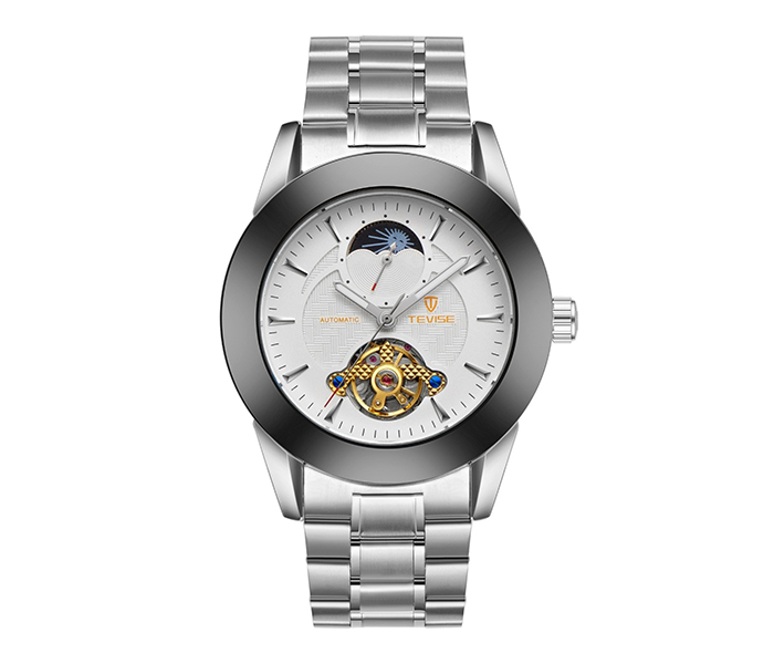 Tevise N8378 Men's Automatic Moon Phase Business Watch - White - Zoom Image