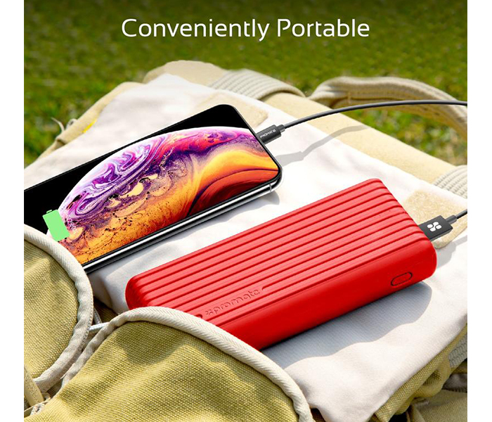 Promate TITAN-20C 20000mAh High-Capacity Power Bank with 3.1A Dual USB Output - Red - Zoom Image 3