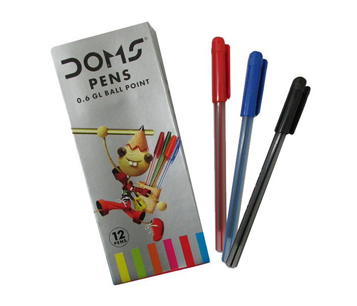 DOMS DM-3411 0.6 Ball Point Gel Blue Pens - 12 Pieces - Zoom Image