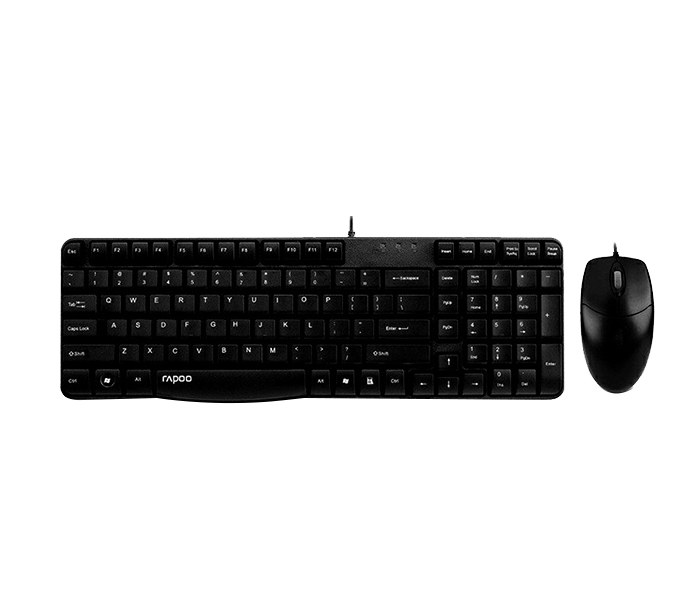 Rapoo X120 Combo Wired Optical Mouse & Keyboard - Arabic, Black 18655 - Zoom Image 3