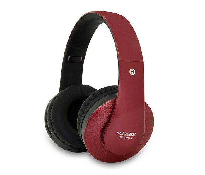 Sonashi HP-875BT Wireless Bluetooth Headphone - Maroon - Zoom Image 1