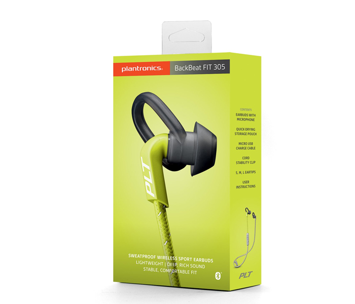 Plantronics Backbeat Fit300 Wireless Headset - Grey Lime Green - Zoom Image 4