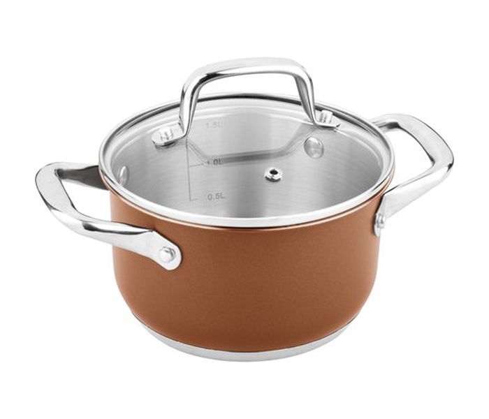 Lamart LT1038 Joli 1.9L Casserole with Glass Lid, Brown - Zoom Image