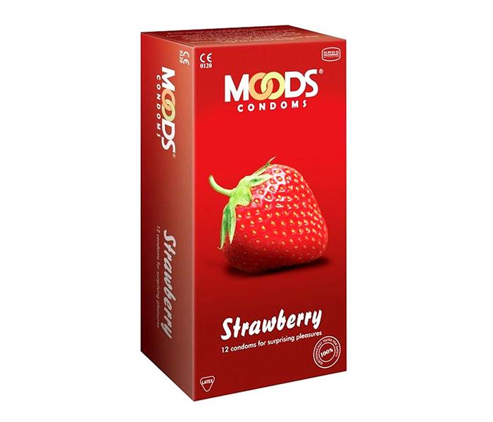 Moods Condoms 12 Pcs - Strawberry - Zoom Image