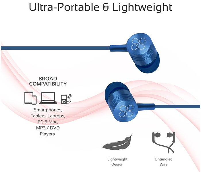 Promate Meta Universal In Ear Noise Isolation Stereo Earphone - Blue - Zoom Image 3