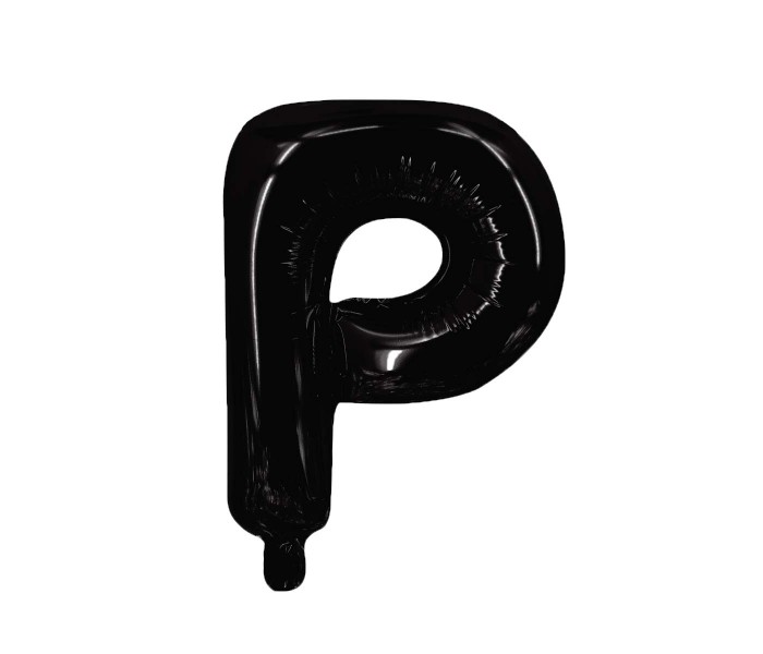 Party Time P-BK-803379 Letter P 16 Inch Foil Balloon Black - Zoom Image